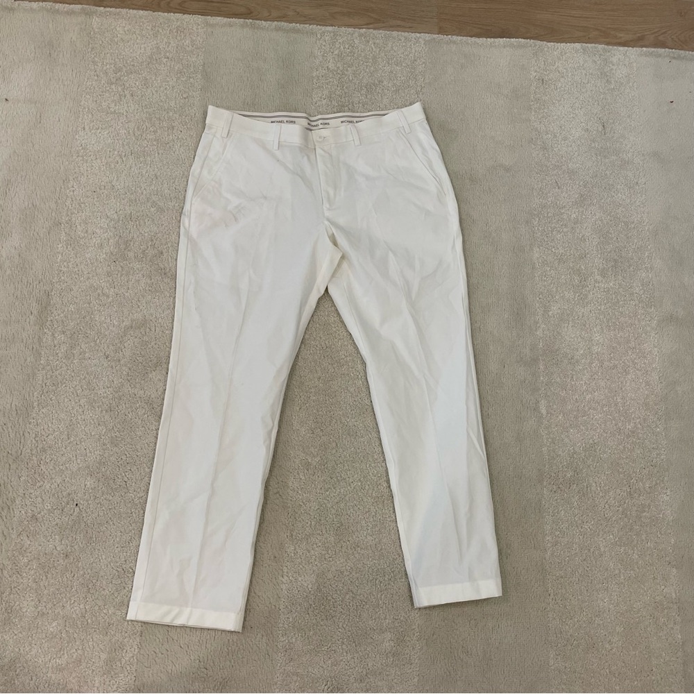 MICHAEL KORS Men's Classic Fit Bedford Performance Pants Size 36X29 In White